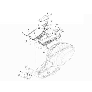 Treeplank Vespa Primavera 50 2-takt AC zwart 98/A