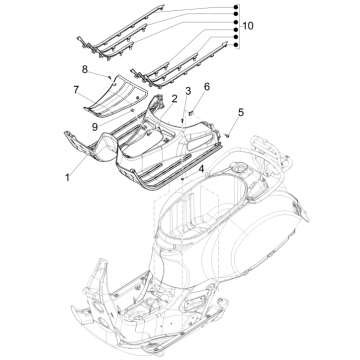 Treeplank - Voetensteun Vespa GTS 125 IE ABS Euro 5 2021