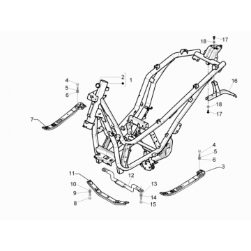 Frame Piaggio Beverly 350 Sport Touring Euro 3 2013-2014