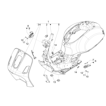 Frame Vespa GTS 300 ie 2008-2016 (met en zonder ABS) rood dragon 894