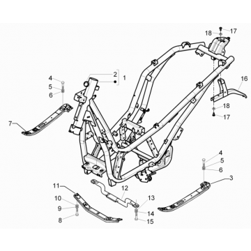 Frame Piaggio Beverly 125 RST 4V Euro 3 2010-2015