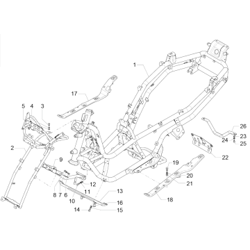 Frame Piaggio MP3 350 Maxi Sport ABS Euro 4 2018-2020