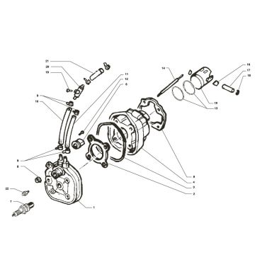 Cilinder - Zuiger Yamaha Jog-R 50 2-takt LC Cilinder - Zuiger Yamaha Jog-R 50 2-takt LC