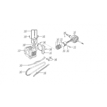 Cilinder - Krukas Kymco VP50i Euro 4 oak metallic