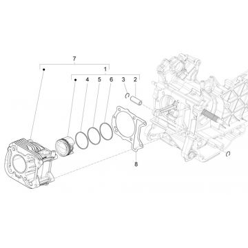 Cilinder - Zuiger Piaggio Liberty 125 IGET 3V ABS Euro 5
