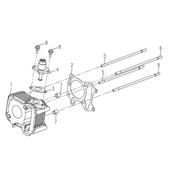 Cilinder 3B3 50 4-takt Euro 4 2018→ Cilinder-AGM-Retro-125cc