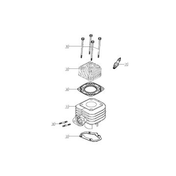 Cilinder - Zuiger - Cilinderkop - Bougie Kymco G-Dink 2-takt Donkergrijs
