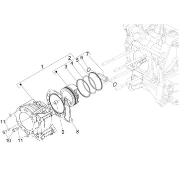 Cilinder - Zuiger Piaggio Beverly 300 IE ABS Euro 4 2016-2020