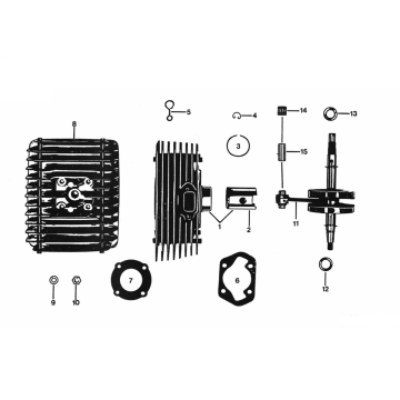 Cilinder - Krukas Zundapp KS 50 530-500 en 510