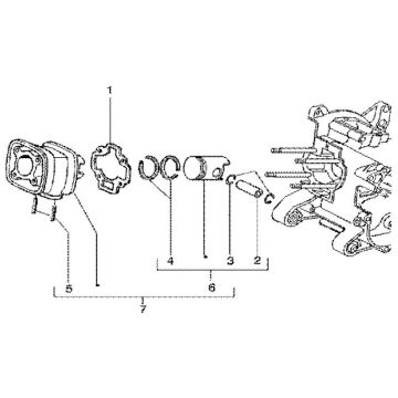 Cilinder - Zuiger Gilera Runner FXR 180 2-takt LC