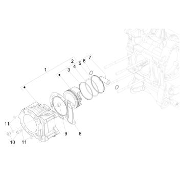 Cilinder - Zuiger Vespa GTS 300 HPE 4V IE ABS Euro 4 2019