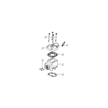 Cilinder - Cilinderkop Kymco B&W LC 2-takt zilver