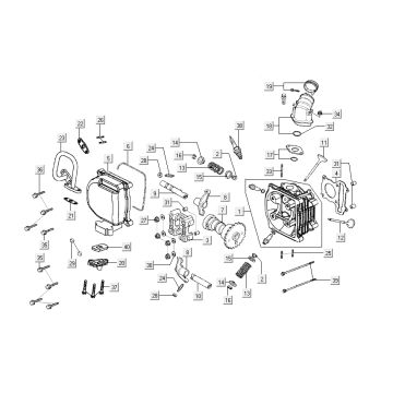 Cilinderkop - Nokkenas - SLS Kymco Sento 50 4-takt Spring Bruin