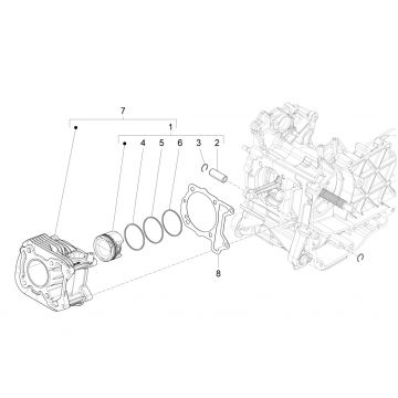 Cilinder - Zuiger Piaggio Liberty 125 IGET 3V IE ABS Euro 4 2015-2019