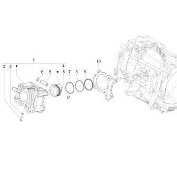 Cilinder - Zuiger Piaggio Medley 125 ie ABS Euro 4 2016-2019