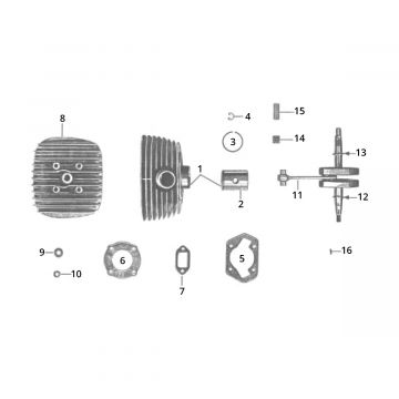 Cilinder - Zuiger - Cilinderkop - Krukas  Zundapp GTS 50 517-40L5