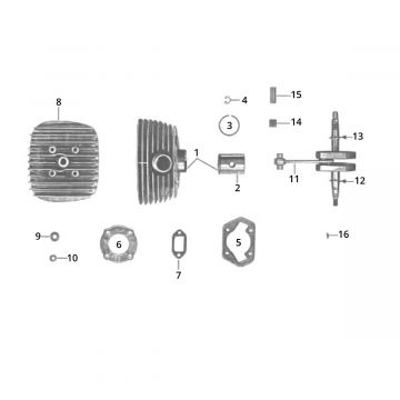 Cilinder - Zuiger - Cilinderkop - Krukas  Zundapp C50 Sport 517-21LA