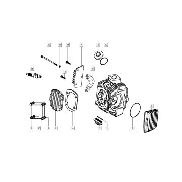 Cilinderkop Kymco K-Pipe 50 4-takt AC wit