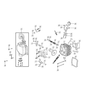 Cilinderkop Agility 16"+ 125 4-takt AC mat metallic lichtblauw