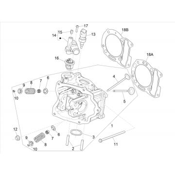 Cilinderkop Vespa GTS 300 HPE 4V IE ABS Euro 4 2019
