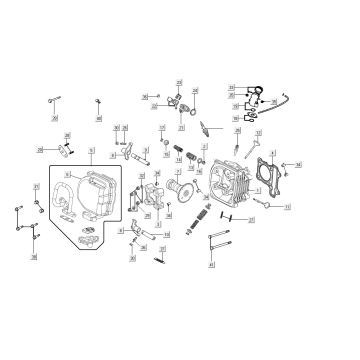 Cilinderkop Kymco People S 50i Euro 4 Mat Grijs