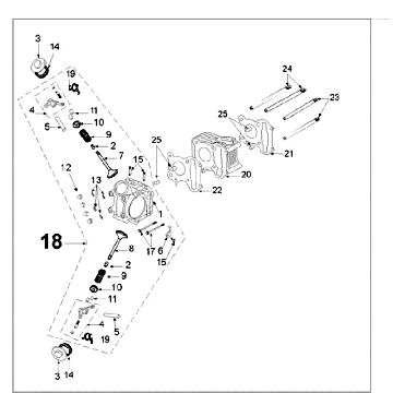 Cilinderkop Peugeot Speedfight 3 50 4-takt AC Blauw