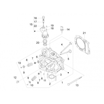 Cilinderkop Piaggio MP3 300 LT Sport 2009-2014