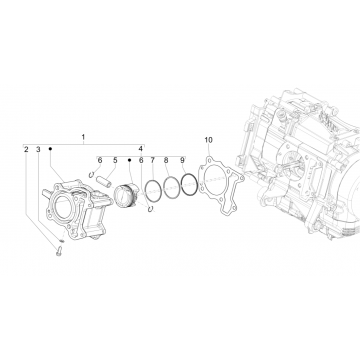 Cilinder - Zuiger Piaggio Medley 125 ABS Euro 5 2021-2022