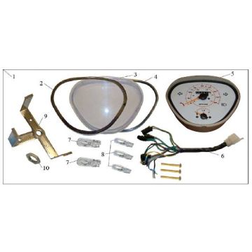 Kilometerteller - Cockpit - Kilometertellerkabel AGM GT blauw