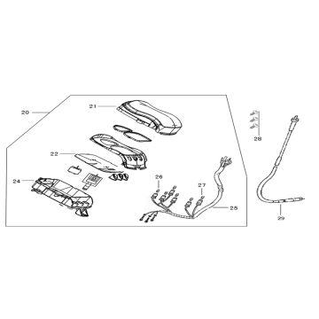 Kilometerteller - Cockpit - Kilometertellerkabel AGM Star 50 creme grijs
