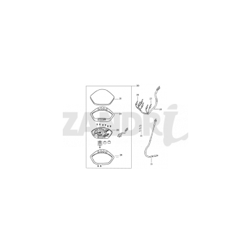 Kilometerteller - Cockpit - Kilometertellerkabel Santini Capri 125 zilver