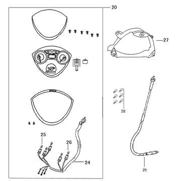 Kilometerteller - Cockpit - Kilometertellerkabel Edwards Tomorrow Maple V50-3 zwart