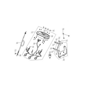 Kilometerteller - Cockpit - Kilometertellerkabel Kymco Dink AC 2-takt Zilver