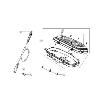 Kilometerteller - Cockpit - Kilometertellerkabel Kymco New Dink 4-takt zwart metallic