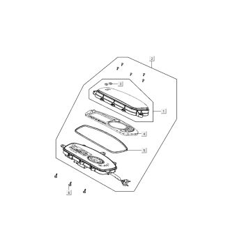 Kilometerteller - Cockpit Kymco G-Dink 2-takt Donkergrijs