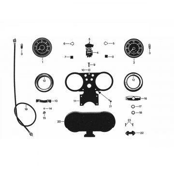 Kilometerteller - Cockpit Zundapp KS 50 530-010, 011 en 500