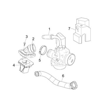 Carburateur - Inlaatspruitstuk Piaggio Liberty 50 2-takt AC