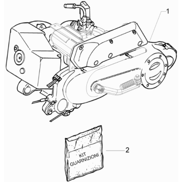 Motorblok compleet Piaggio Typhoon 50 2-takt Euro 3 2011