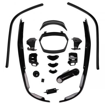 Complete styling / sierlijst set Vespa Sprint glanszwart compleet 16-delig (2018→) Power One