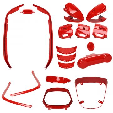 Complete styling / sierlijst set Vespa Sprint rosso rood 8-delig (vanaf 2018)