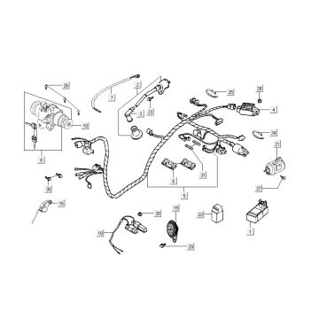 Contactslot - Kabelboom - CDI Kymco Sento 50 4-takt AC roze