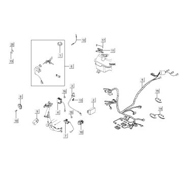 Contactslot - Kabelboom Kymco Agility RS 4-takt wit 09