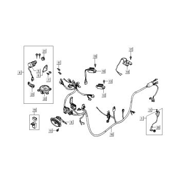 Contactslot - Kabelboom Kymco Dink 50 2-takt LC zilver