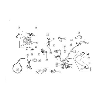 Contactslot - Kabelboom Kymco Grand Dink 2-takt Zilver