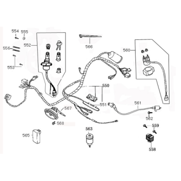 Contactslot - Kabelboom Turbho RL 50 4-takt AC lichtblauw metallic