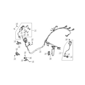 Contactslot - Kabelboom Kymco DJ 50 2-takt AC zwart