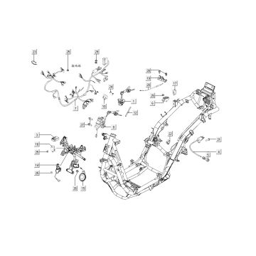 Contactslot - Kabelboom Kymco G-Dink 2-takt Donkergrijs