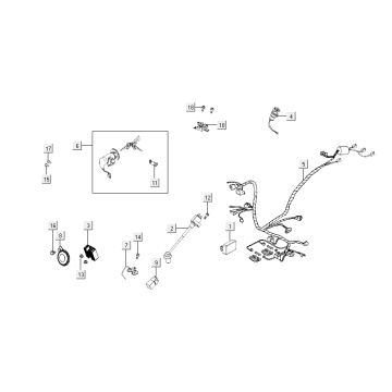 Contactslot - Kabelboom Kymco Like TT 4-takt diamond wit