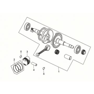 Crank shaft Sym Mio 50I E5
