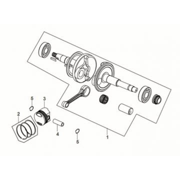 Crank shaft Sym Orbit III 50 E5